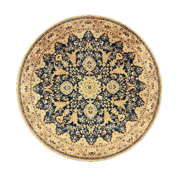 Round Victorian carpet orange Round Victorian carpet orange