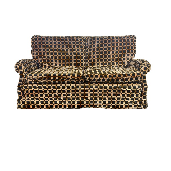 Square print sofa black/gold