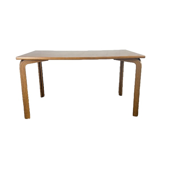 Wooden table curved legs