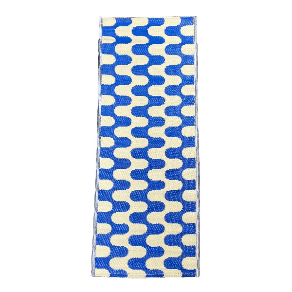 Plastic runner blue wavy pattern